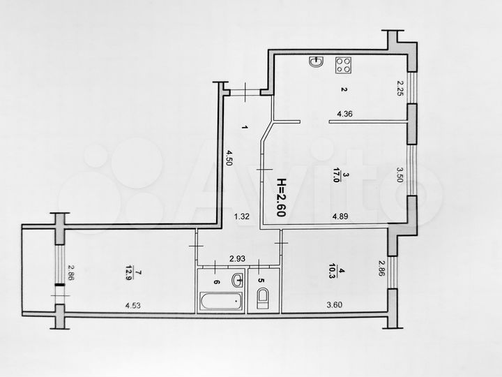 3-к. квартира, 64,2 м², 5/9 эт.