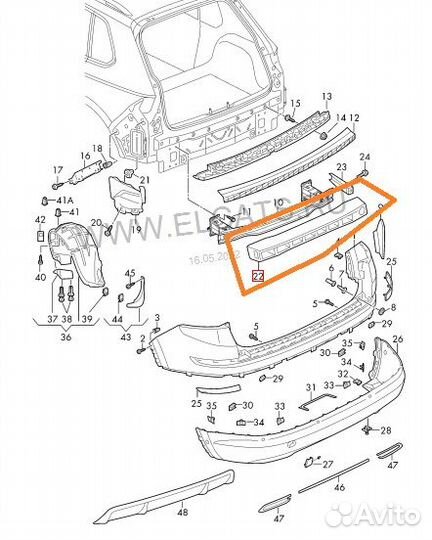 Абсорбер бампера Skoda Kodiaq