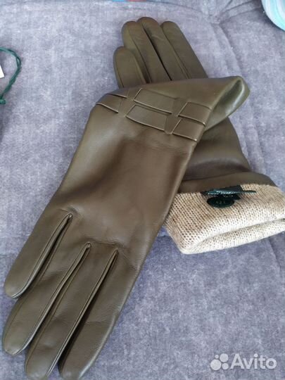 Перчатки женские кожаные новые