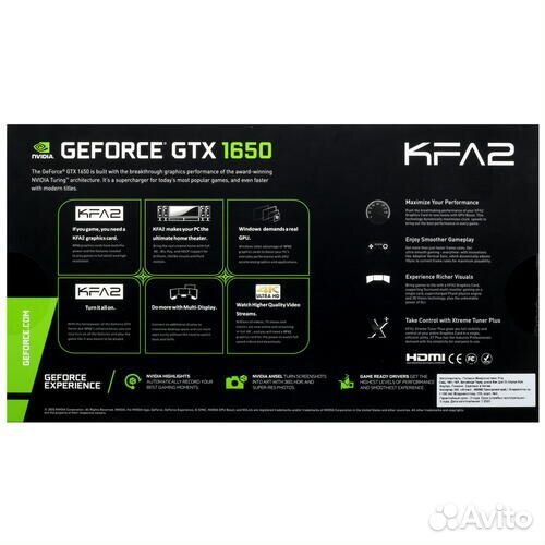 Видеокарта KFA2 GeForce GTX 1650 X Black 4Gb