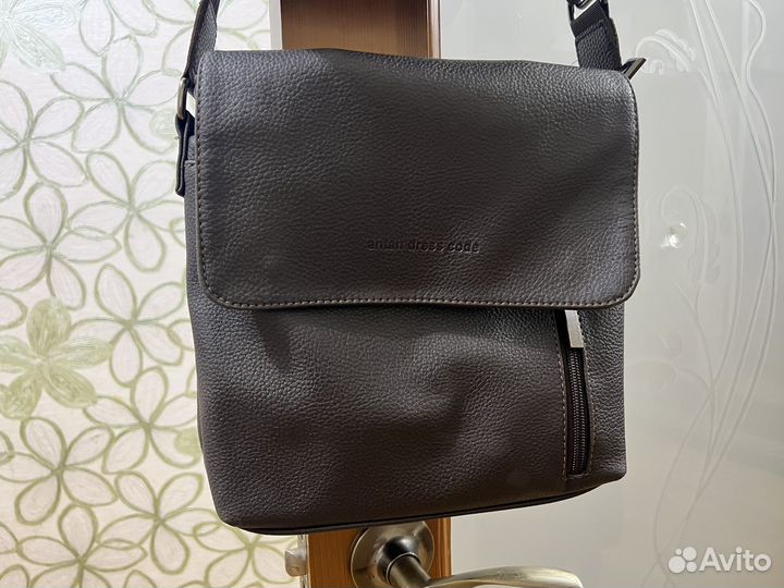 Сумка мужская натуральная кожа через плечо