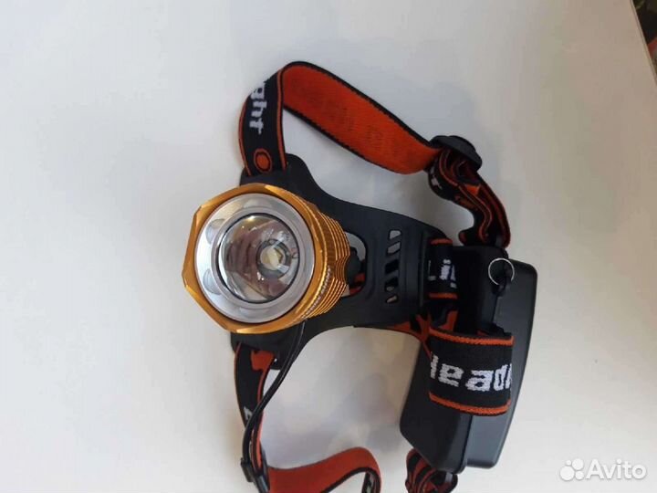 Фонарь налобный яркий T6 зум