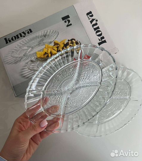 Менажница стекло 2 шт