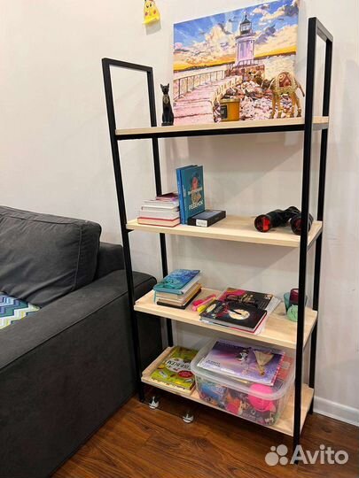 Стеллаж металлический в стиле лофт этажерка