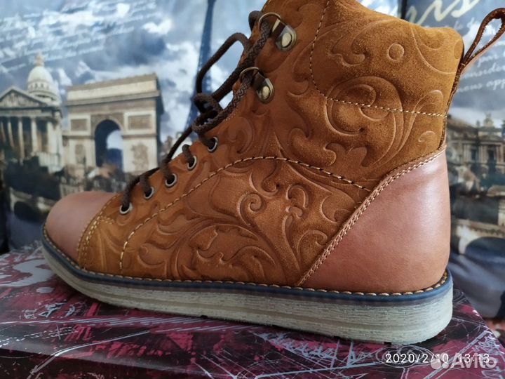 Ботинки кожаные