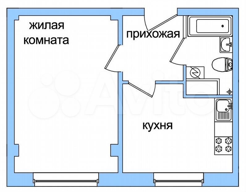 1-к. квартира, 37,5 м², 4/9 эт.