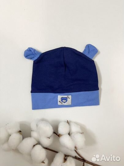 Новая трикотажная шапка для мальчика 3-6 мес