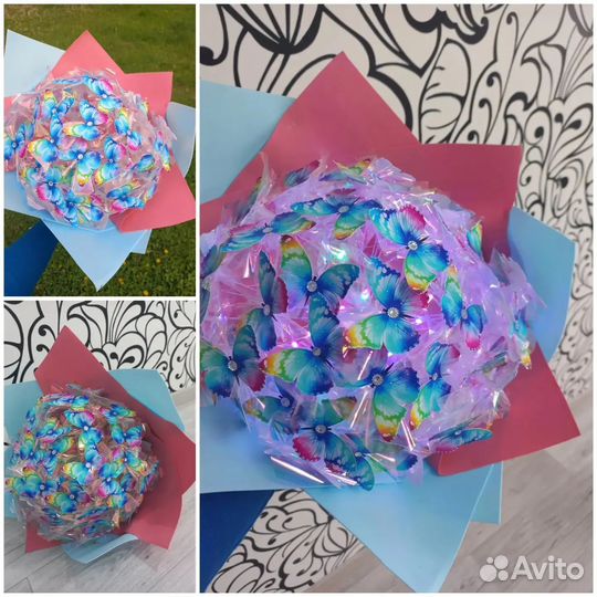 Светящийся букет из бабочек