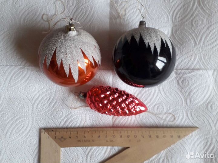 Елочные игрушки СССР Шары и шишка