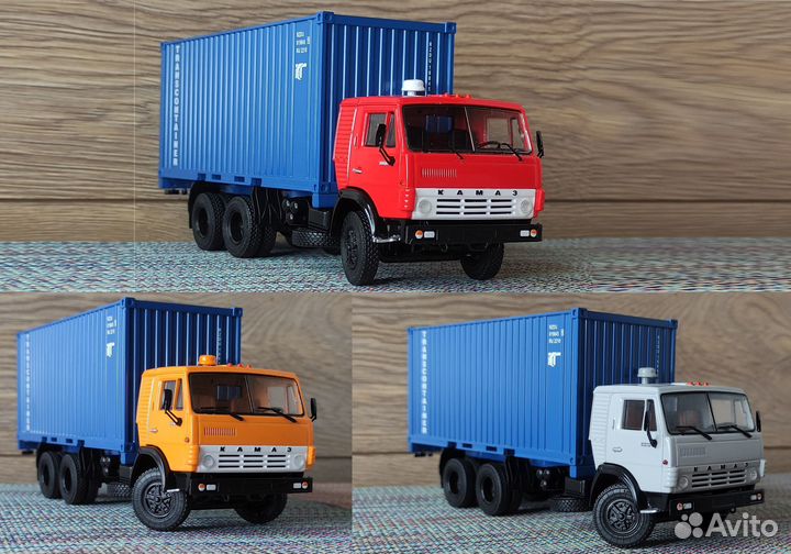 Камаз-53212 контейнеровоз, синий контейнер, 1/43