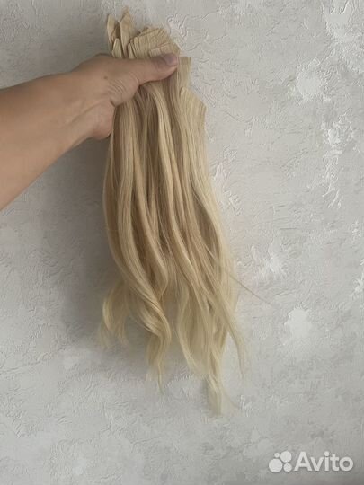 Волосы для наращивания 40 см блонд