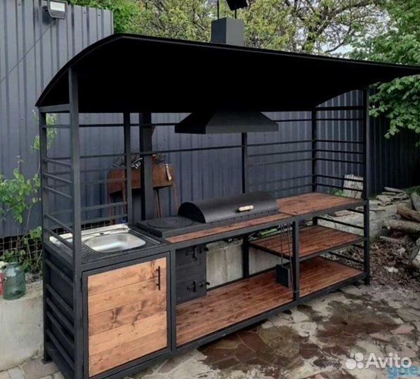 Мангальная зона, мангал, беседка