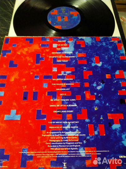Paul McCartney Tug Of War винил 1982