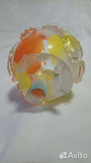 Ваза конфетница цветное стекло СССР