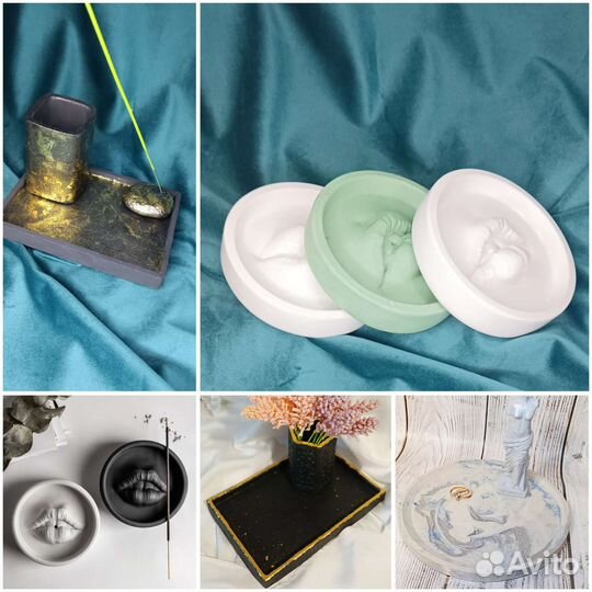 Подставка для благовоний поднос из гипса