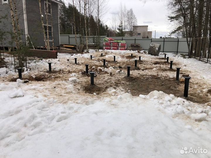 Ручной и механический монтаж сваи