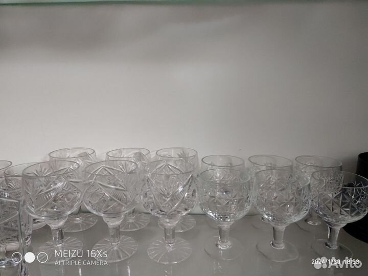 Хрусталь СССР,кофейные и чайные наборы, стаканы