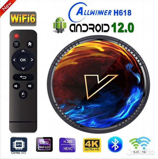 Андроид12 Смарт 2/16/4/32 Тв -WI-FI приставка 4К