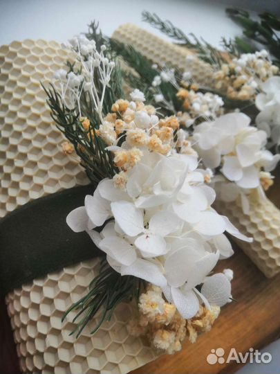 Семейный очаг, свечи из вощины, свадебный набор