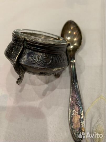 Солонка мельхиор, винтаж