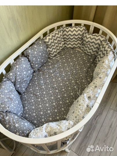 Бортики в детскую кроватку с одеялом, новые