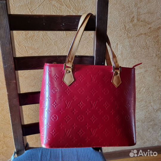 Сумка louis vuitton кожа красная оригинал