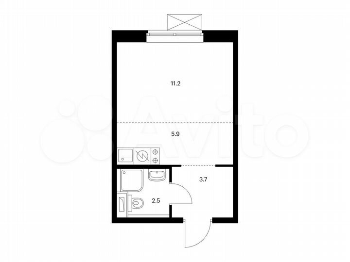 Квартира-студия, 23,3 м², 9/17 эт.