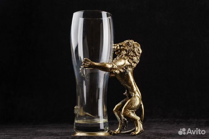 Подарочный премиум бокал для пива Лев в коробке