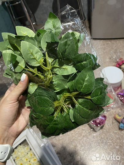 Листья для мыльных роз и стебли