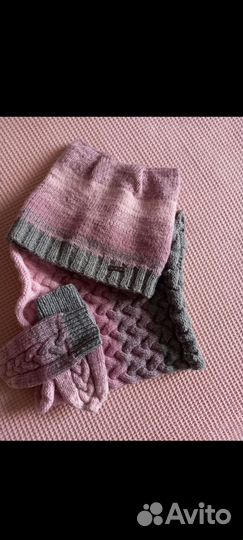 Комплект шапка, снуд и варежки