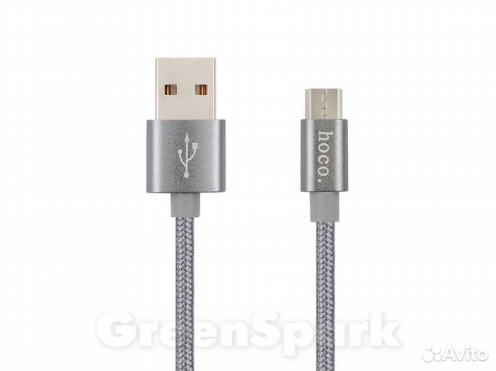Кабель USB hoco X2 microUSB 1м серый