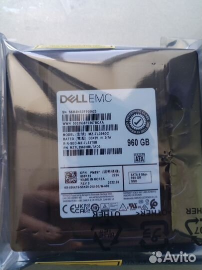 Серверный SSD диск Dell PM897 SATA 960Gb dpwd 3