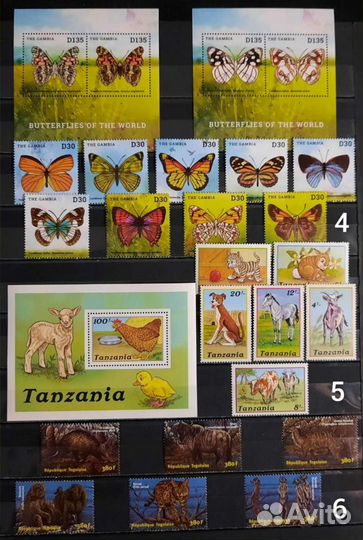Коллекция марок фауна 60-90х 12 (чистые)