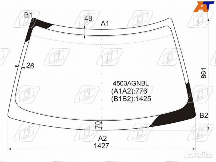 Лобовое стекло fuyao 4503agnbl
