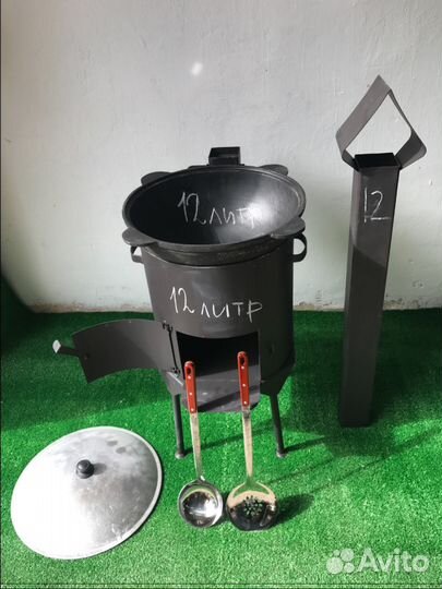 Печь под казан с дымоходом 3мм