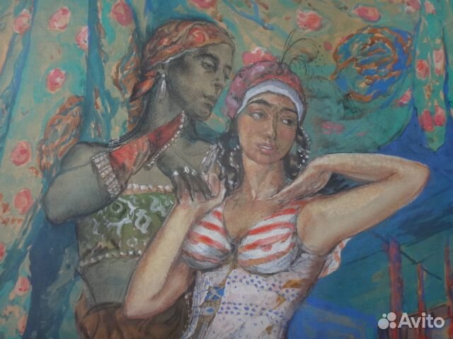 Большая старинная картина Bakst