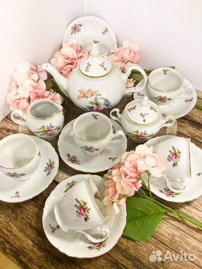 Чайный сервиз Мейсенский букет Чехия Bernadotte