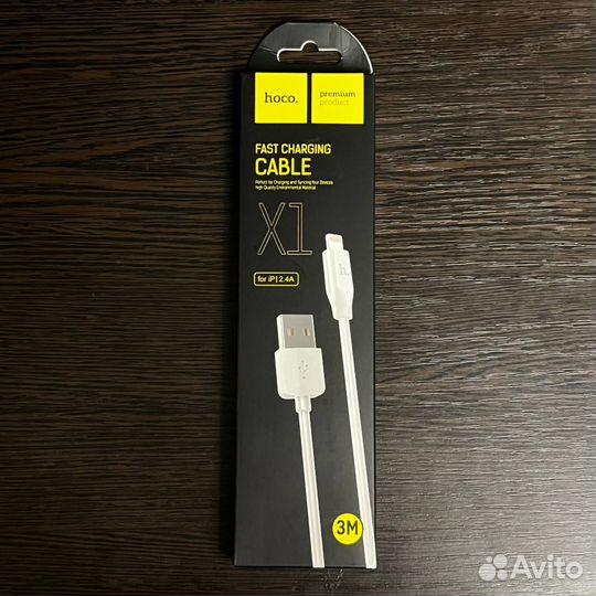 USB-кабель hoco X1, 3 метра для iPhone, белый