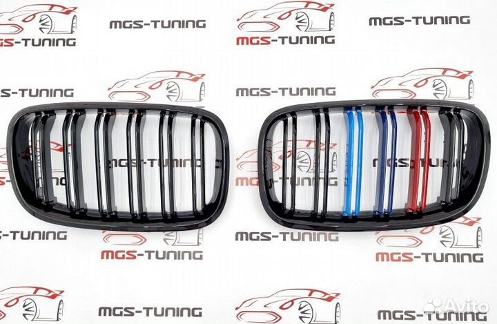 Решетка BMW X5 E70 стиль X5M триколор