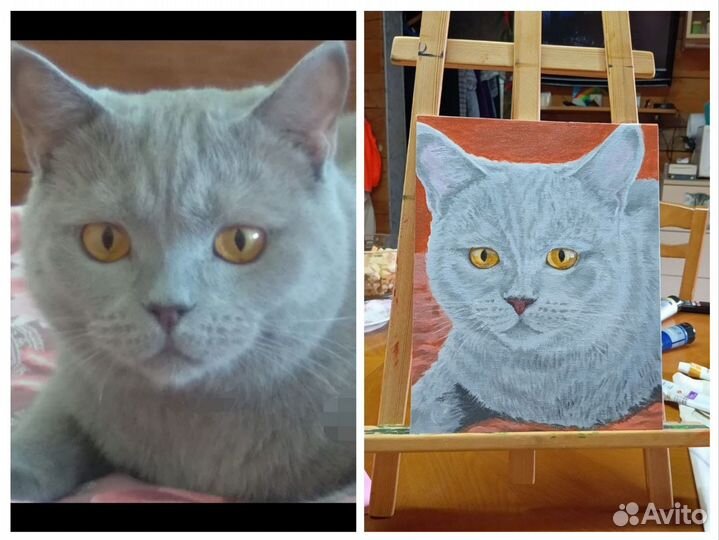 Портрет по фото на заказ. Ваш домашний питомец