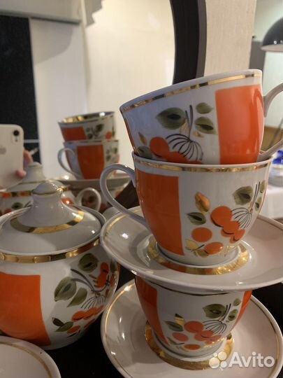 Сервиз Ветка рябины Полонное. Хрусталь в серебре