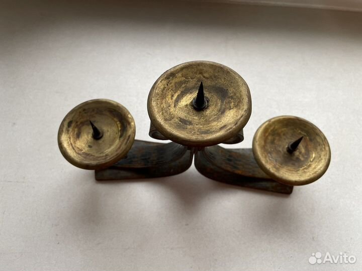 Настольный подсвечник на три свечи ретро