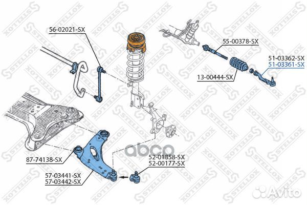 51-03361-SX наконечник рулевой правый Renault