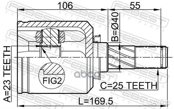 ШРУС внутренний правый 23X40X25 0211V10RH Febest