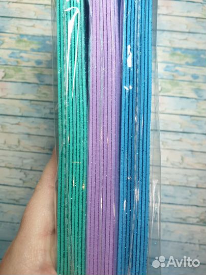 Фоамиран глиттерный набор 24шт А4