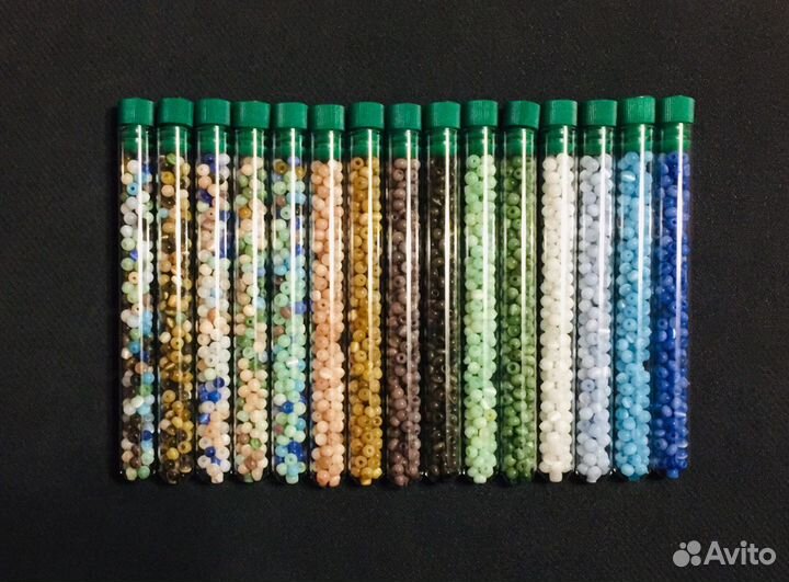 Пробирка стекло с бусинами и без бусин