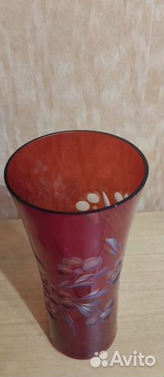 Ваза цветное стекло СССР 27.5 см