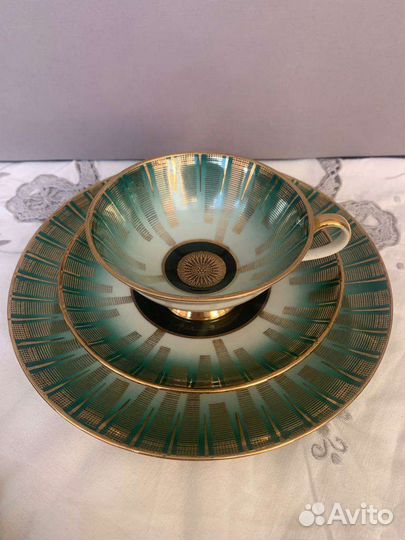 Коллекционная чайная тройка фарфор Германия