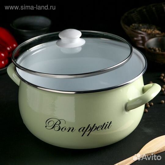 Кастрюля «Лайм», 5,7 л, стеклянная крышка, индукци