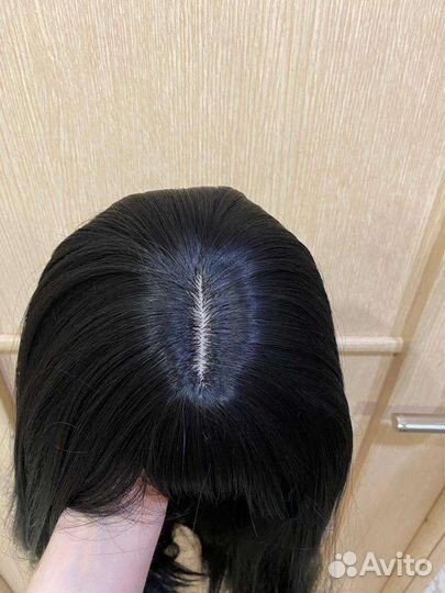 Парик черный с челкой новый